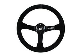 SLIDE steering wheel 350 mm suede black - 90 mm offset 