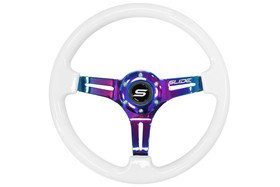 SLIDE steering wheel 350 mm wood white NeoChrome - 30 mm offset