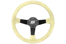 SLIDE steering wheel 350 mm suede yellow - sport, 90 mm offset