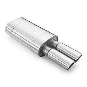 Universal elliptical muffler E101 2X50 with embossing