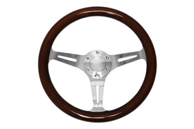 Steering wheel 350 mm – wood, Silver