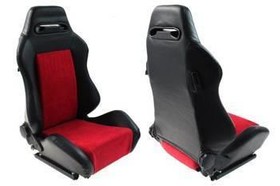 Racing seat R - LOOK PVC Black - Red