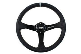 SLIDE steering wheel 350 mm carbon Silver Strip - 90 mm offset 