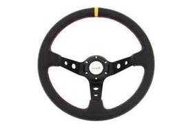 PRO sport steering wheel 350 mm yellow carbon – 80 mm offset