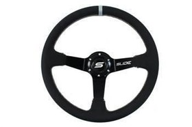 SLIDE steering wheel 350 mm leather black - 80 mm offset 