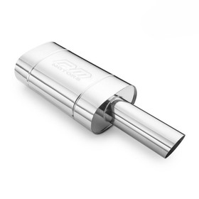 Universal elliptical muffler E209 90C 50 with embossing