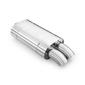 Universal elliptical muffler E104 2X50 with embossing