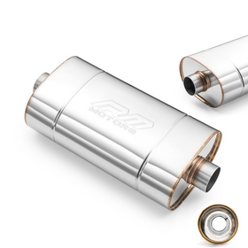 Sports Free-Flow Muffler E001 Elliptical – Without Embossing, Universal, Stainless Steel T304