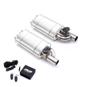 Set of straight-through mufflers with electric valve EV03 76/350/LP