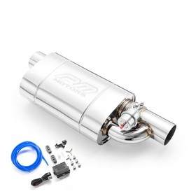 Free flow muffler with vacuum valve E400 63/300/L