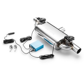 Transverse straight-through muffler with valve E600 63 mm