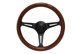 Steering wheel 350 mm – wood, Black