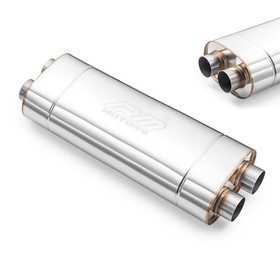 Universal Elliptical Muffler E011 – Non-Embossed, Stainless Steel T304, Hand-Welded