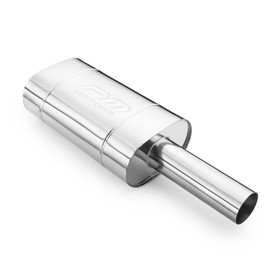 Universal elliptical muffler E202 76R 50 with embossing