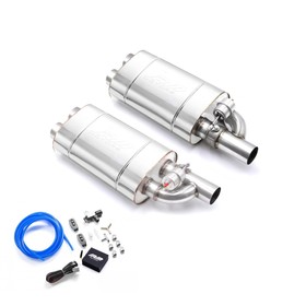Set of straight-through mufflers with vacuum valve EV03 76/350/P/LP