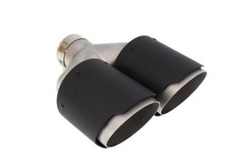 Dual exhaust tip 2×114 mm, inlet 63 mm – carbon
