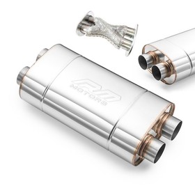 Universal Sports Muffler EX006 Elliptical X-PIPE – Stainless Steel T304