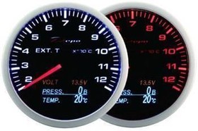 DEPO Gauge WA 60mm - 4in1 Exhaust TempVoltOil PressTemp