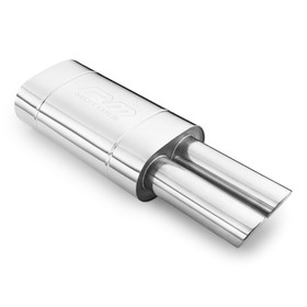 Universal elliptical muffler E102 2X50 with embossing