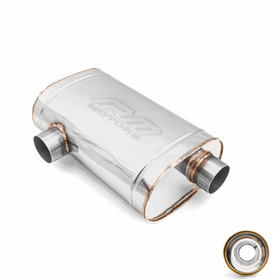 Sports Straight-Through Muffler E008 63/350 Elliptical – Non-Embossed, Universal, Stainless Steel T304