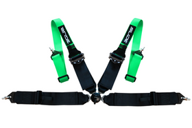Racing seat belts SLIDE Quick 4p 2"+3" green - black