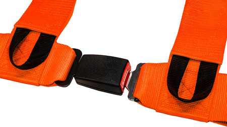Racing seat belts SLIDE V2 orange 4p 3" E4 