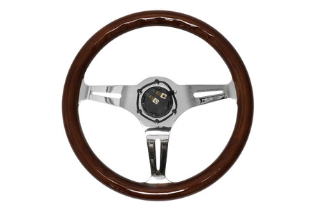 Steering wheel 350 mm – wood, Silver