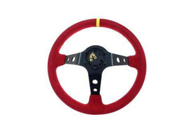 PRO sport steering wheel 350 mm red suede – 80 mm offset