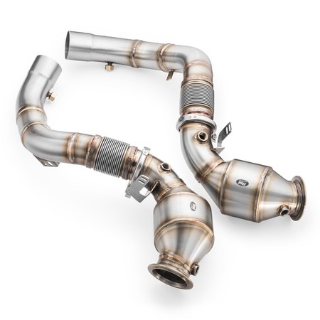 Downpipe BMW M8 F91 z katalizatorem HJS 300 CPSI EURO 6