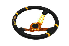 PRO sport steering wheel 350 mm black leather – 80 mm offset