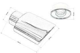 Końcówka tłumika 120×75 mm, wejście 63 mm – polerowana