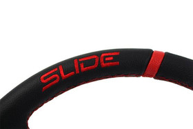 SLIDE steering wheel 350 mm leather red - 90 mm offset 