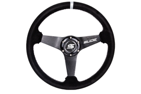 SLIDE steering wheel 350 mm suede silver - 20 mm offset 