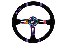 SLIDE steering wheel 350 mm NeoChrome suede - 80 mm offset 