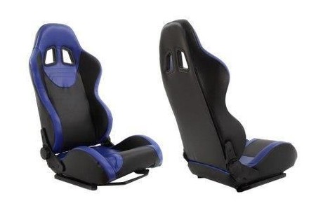 Racing seat MONZA+ BLUE PVC 4/5d