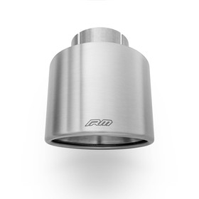 Oval rounded slant exhaust tip stainless steel satin KOZS77/100/63DK