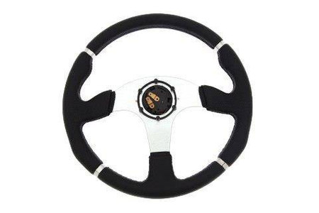 PRO sport steering wheel 350 mm black leather – 0 mm offset