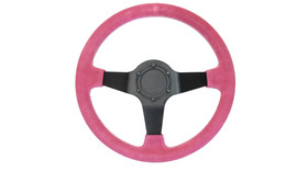 SLIDE steering wheel 350 mm suede pink - sport, 90 mm offset 
