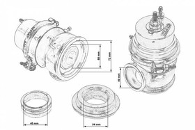Wastegate zewnętrzny 60mm 1.6 Bar V-Band Czerwony