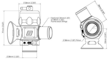 Blow Off Turbosmart Dual Port 38mm UNI Czarny