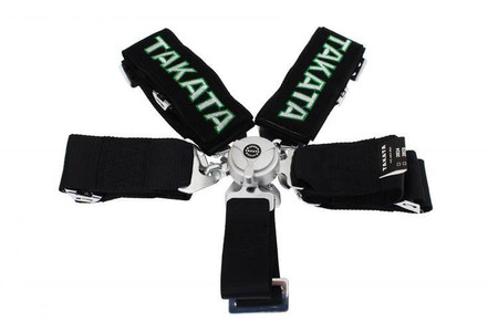 Pasy sportowe 5-punktowe 3" czarne – Takata Replica, harness