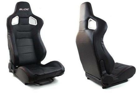 Racing seat SLIDE BLACK PVC