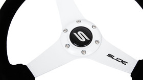 SLIDE steering wheel 350 mm suede white - 20 mm offset