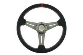 Kierownica sportowa PRO 350 mm czerwona carbon – offset 20 mm