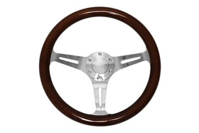 Steering wheel 350 mm – wood, Silver