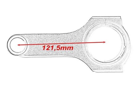 Kute korbowody Nissan RB25 RB26DETT 121,5mm H-Beam 21,8mm AISI 4340 – Skyline R32, R33, R34