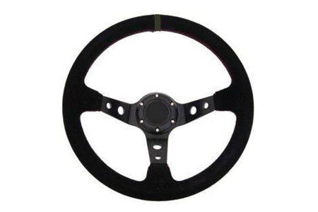 Kierownica sportowa PRO 350 mm czarna zamszowa – offset 80 mm