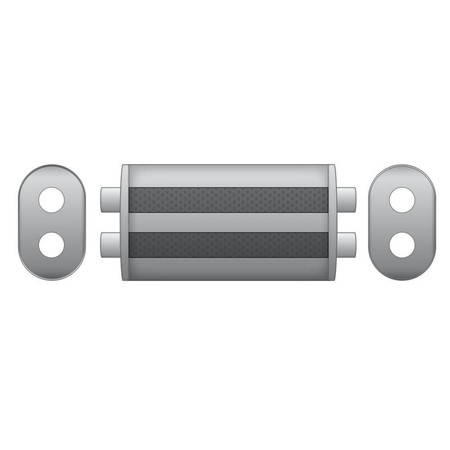 Sportowy Tłumik Przelotowy E006 Eliptyczny – Przetłoczony, Uniwersalny, Stal Kwasoodporna T304