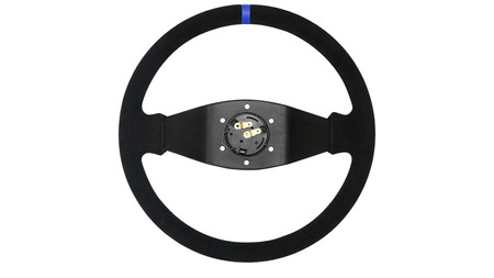 SLIDE steering wheel 350 mm suede black Blue Strip - 90 mm offset