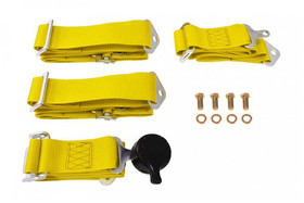 Pasy sportowe 4-punktowe 2" żółte – mechanizm Quick Release
